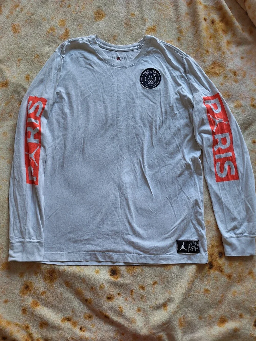 Vtg Jordan x PSG Paris Saint-Germain Long Sleeve T-Shirt Mens XL 100% Cotton